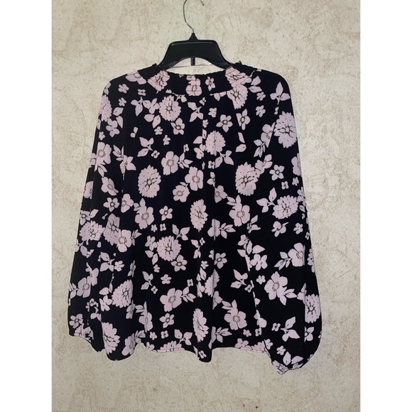 Social Standard by Sanctuary Floral Black and Pink Women's Top - Picture 3 of 6